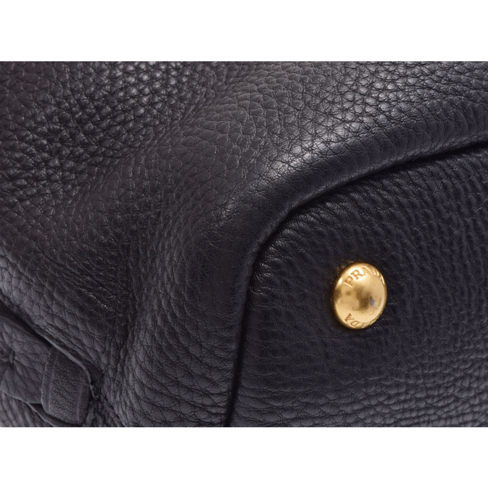 Prada Bag Shopping Vitello Daino Black Leather Tote - Picture 6 of 11